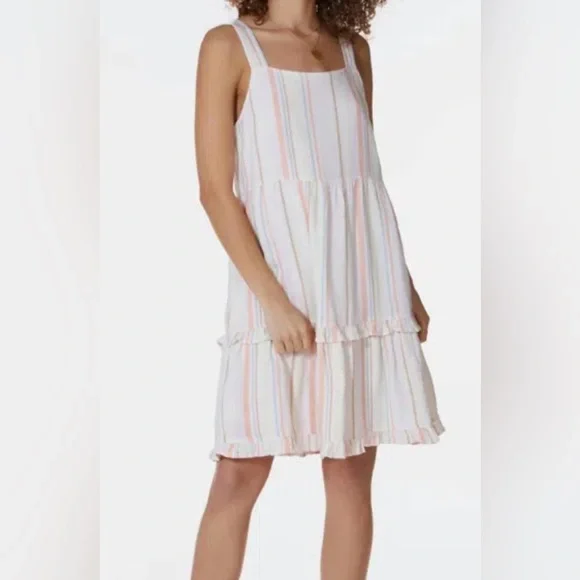 Bobi Los Angeles Square Neck Tiered Dress - Picture 3 of 5